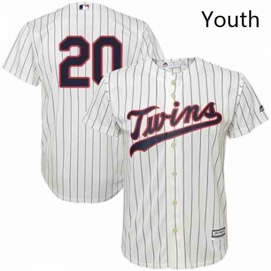 Youth Majestic Minnesota Twins 20 Eddie Rosario Replica Cream Alternate Cool Base MLB Jersey